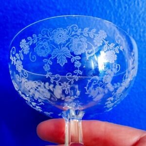 4 VTG Springtime Champagne Glasses